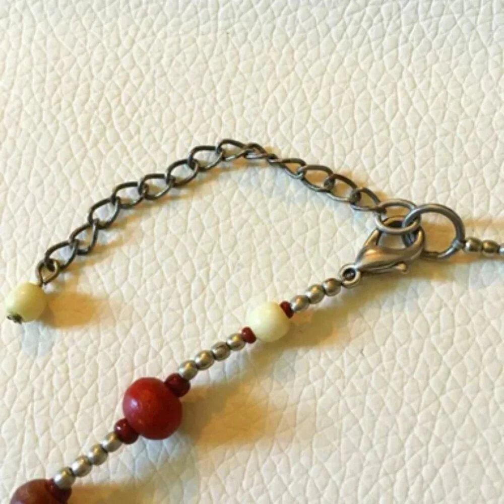VTG 90s Artisan Victorian Witch Necklace - Wood & Metal Gothic Pendant - Picture 8 of 11